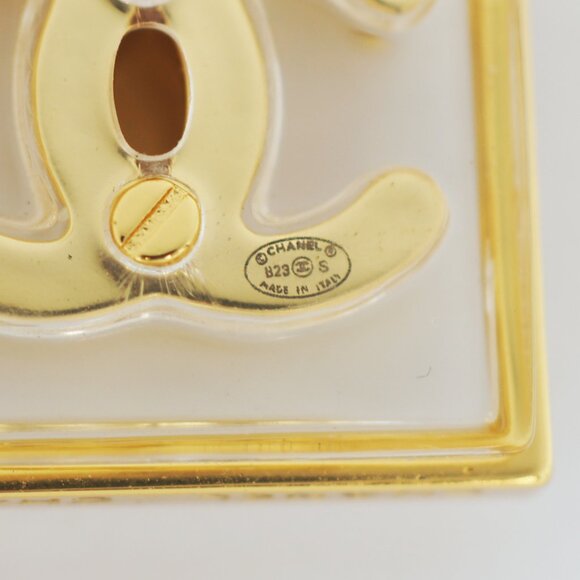 CHANEL Clear Square CC Logos Gold-tone Drop Earrings - Picture 7 of 7